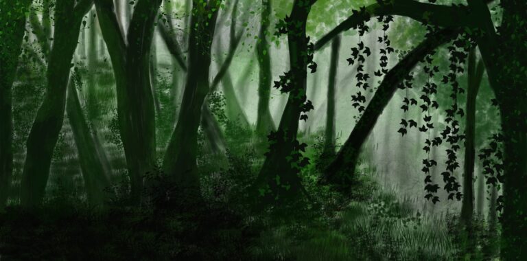 Ein Bild von dichtem Wald