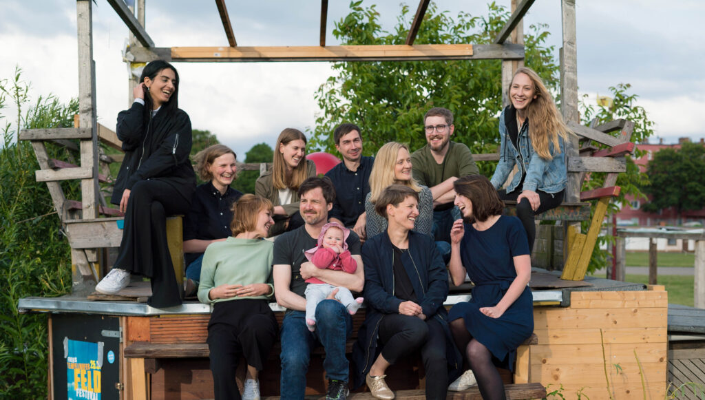 Group picture of the vostel employees at Tempelhofer Feld