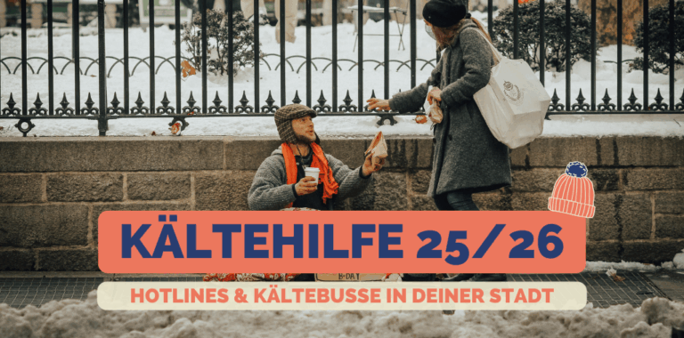 Titelbild Kältehilfe 25/26; Hotlines & Kältebusse in deiner Stadt