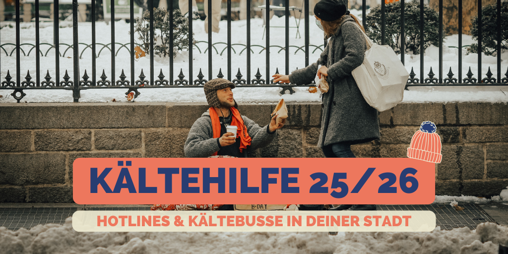 Titelbild Kältehilfe 25/26; Hotlines & Kältebusse in deiner Stadt